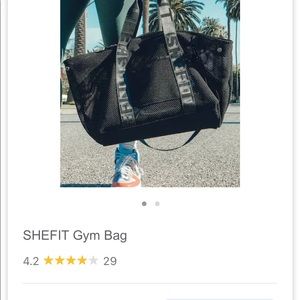 Shefit limited edition black mesh 2pc gym bag